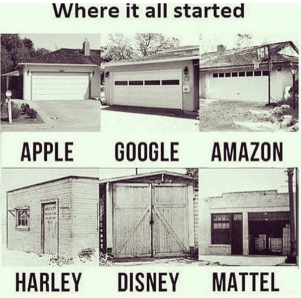 Where it all started: the garages and sheds of Apple, Google, Amazon, Harley, Disney and Mattel